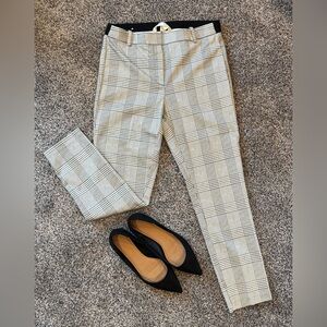 H&M Cream Plaid Pointe Pants